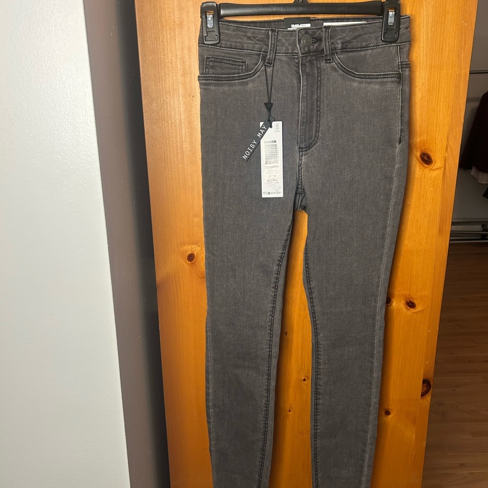 Gorgeous Noisy may Gray Skinny Jeans Sleek Fit❤️27